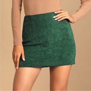 Lulu's Green Mini Skirt